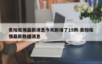 贵阳疫情最新消息今天新增了15例 贵阳疫情最新数据消息